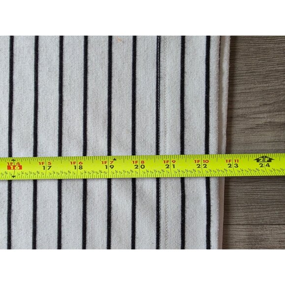 Jane & Delancey Striped Collared Short Sleeve Polo Shirt Medium White & Black - Picture 6 of 7